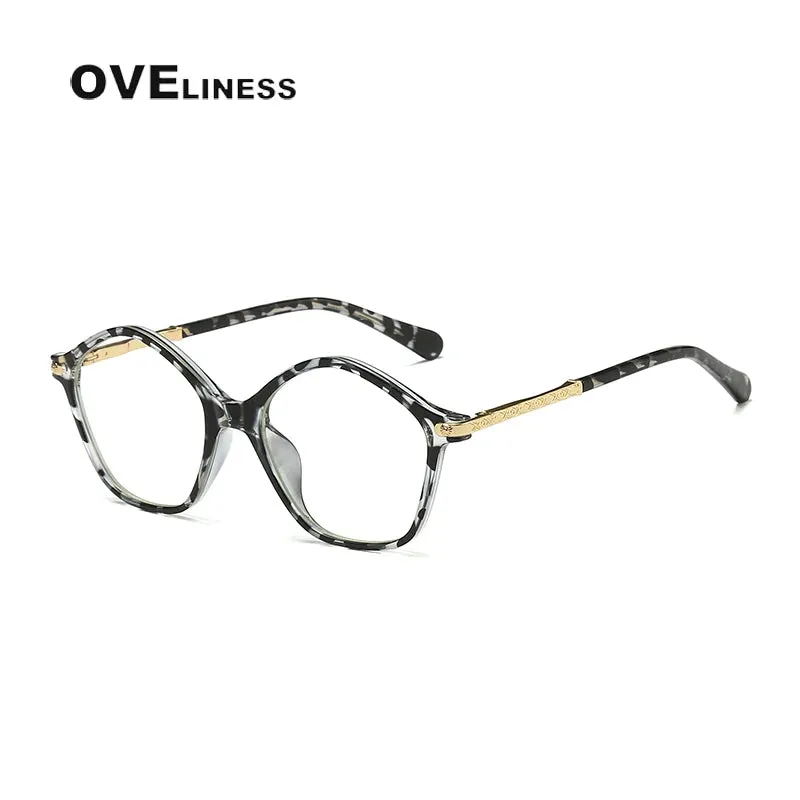 Oveliness Youth Unisex Full Rim Polygonal Tr 90 Titanium Eyeglasses 20204