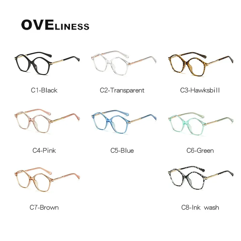 Oveliness Youth Unisex Full Rim Polygonal Tr 90 Titanium Eyeglasses 20204