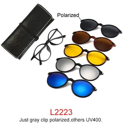 Ralferty Magnet Sunglasses Men Women Luxury Brand Polarized Uv400 5 In 1 Clip On Grade Glasses Frame