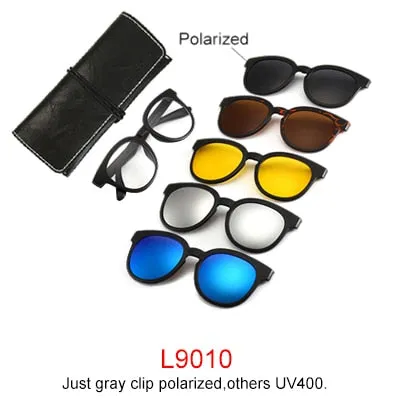 Ralferty Magnet Sunglasses Men Women Luxury Brand Polarized Uv400 5 In 1 Clip On Grade Glasses Frame