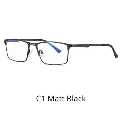 Ralferty Men's Eyeglasses Blue Light Blocking Spectacle Frames Metal Rectangle D5909