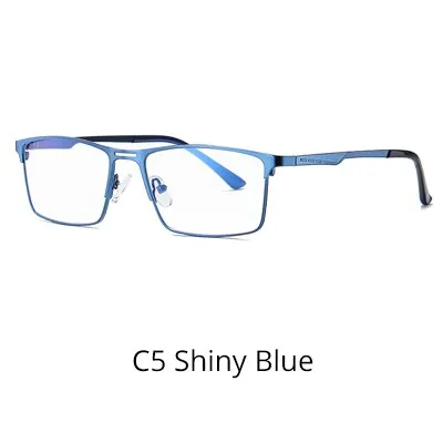 Ralferty Men's Eyeglasses Blue Light Blocking Spectacle Frames Metal Rectangle D5909