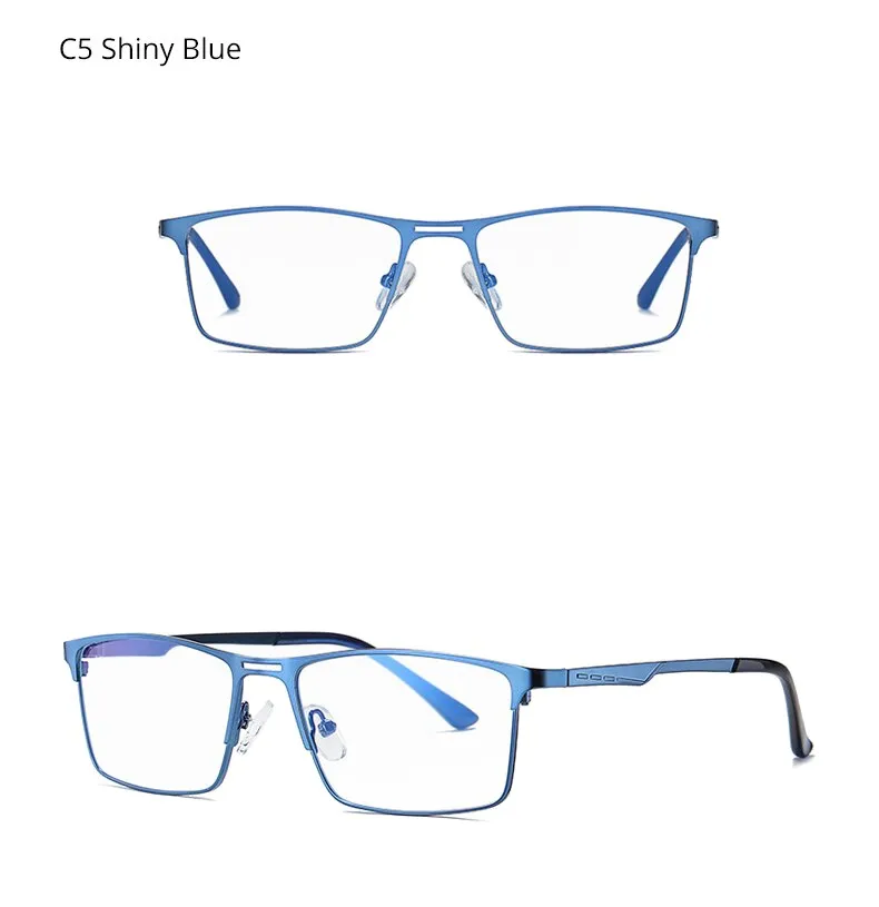 Ralferty Men's Eyeglasses Blue Light Blocking Spectacle Frames Metal Rectangle D5909