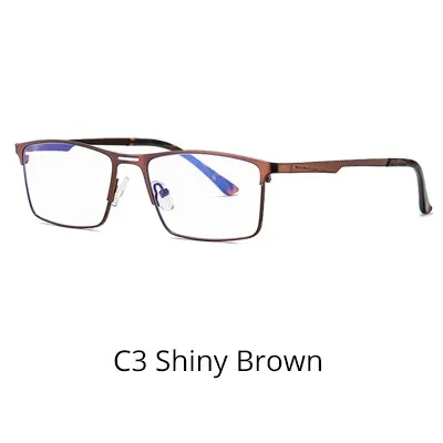 Ralferty Men's Eyeglasses Blue Light Blocking Spectacle Frames Metal Rectangle D5909