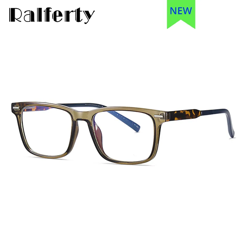 Ralferty Men's Eyeglasses TR90 Square Anti Blue Light D2323-1