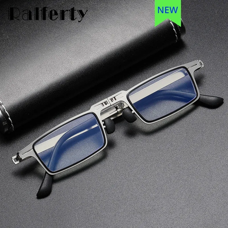 Ralferty Men's Full Rim Square Round Alloy Reading Glasses 2242