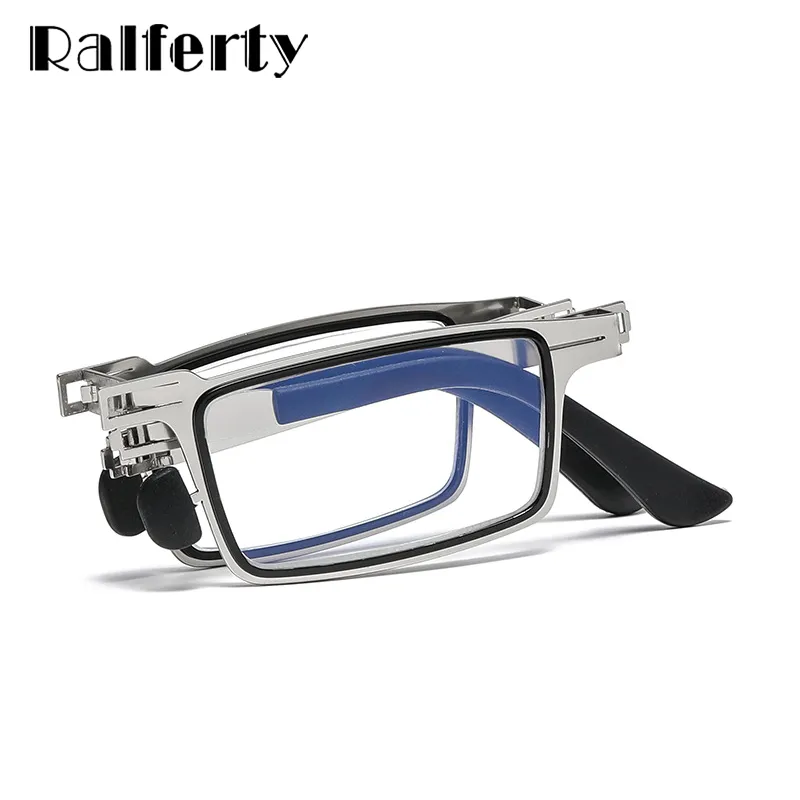 Ralferty Men's Full Rim Square Round Alloy Reading Glasses 2242