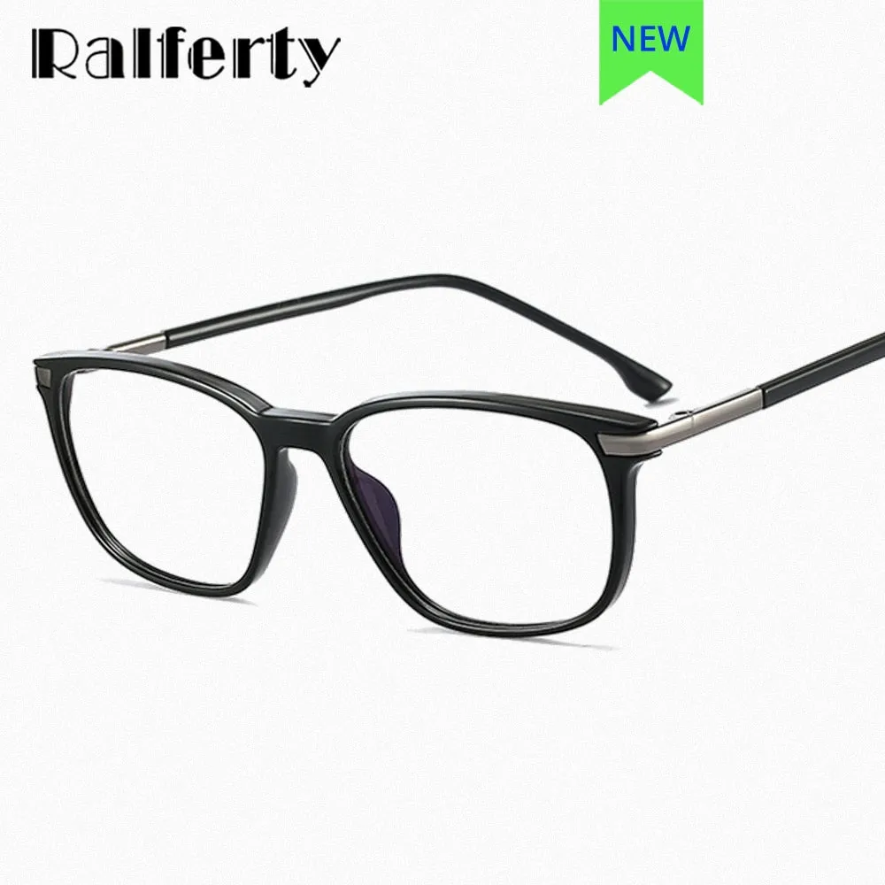 Ralferty Men's Full Rim Square Tr 90 Acetate Eyeglasses F95363