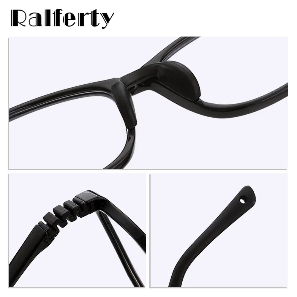 Ralferty  Unisex Children's Full Rim Square Acetate Eyeglasses With Polarized Clip On Sunglasses M18119