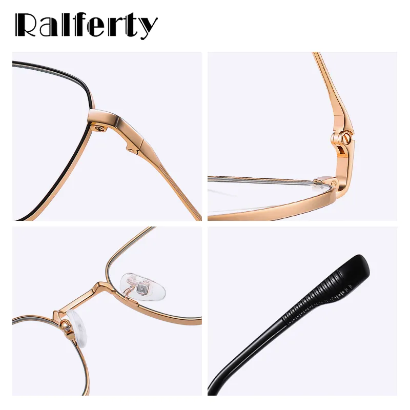 Ralferty Unisex Full Rim Irregular Square Alloy Eyeglasses D220