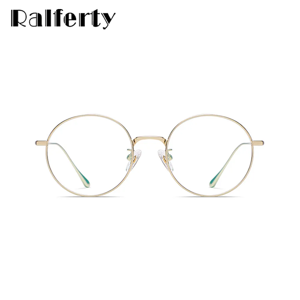 Ralferty Unisex Full Rim Oversized Round Titanium Eyeglasses