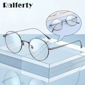 Ralferty Unisex Full Rim Oversized Round Titanium Eyeglasses