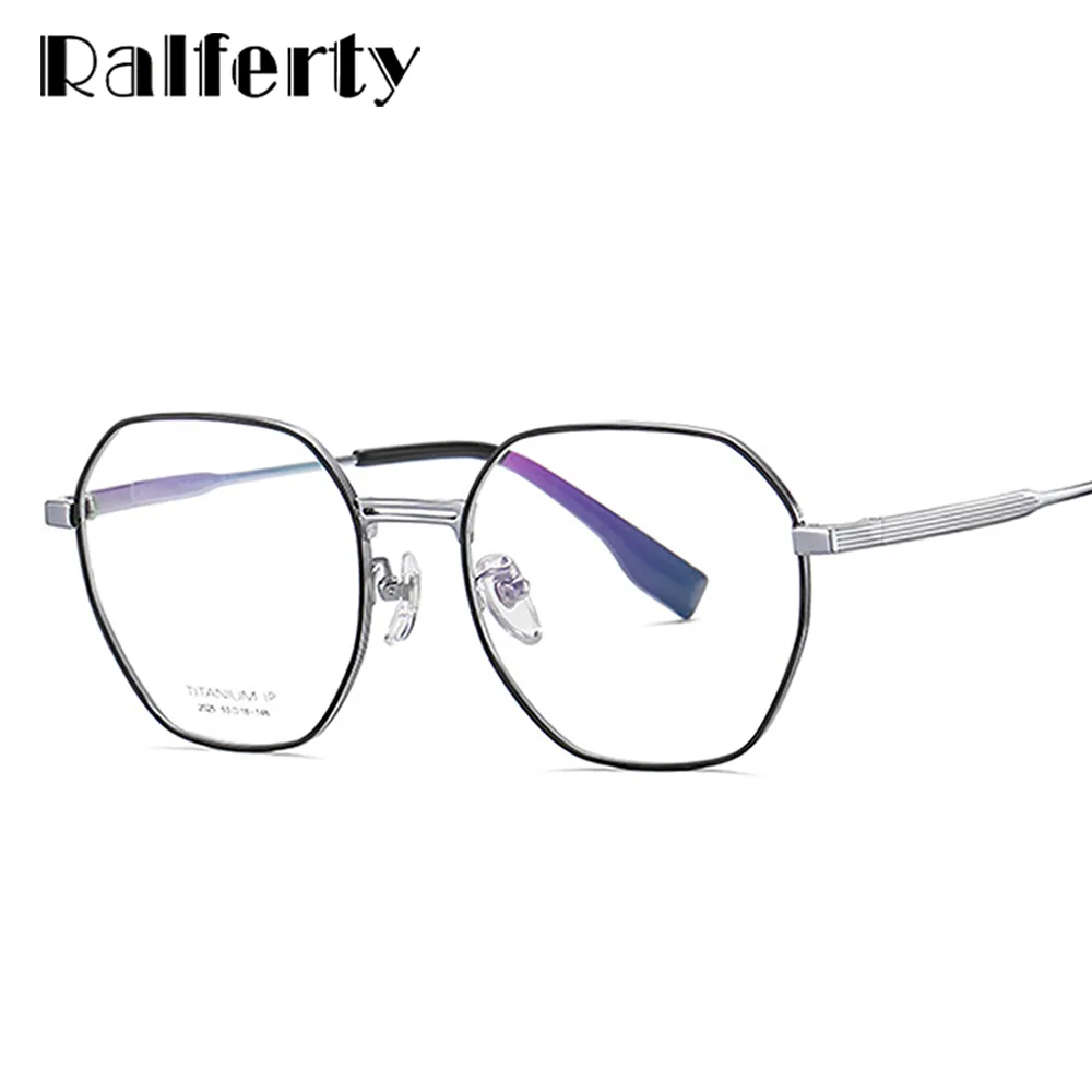 Ralferty Unisex Full Rim Polygon Titanium Eyeglasses D2025