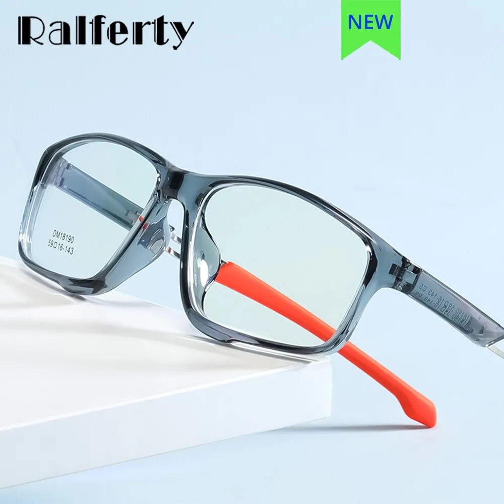 Ralferty Unisex Full Rim Rectangle Tr 90 Acetate Sport Eyeglasses B18190