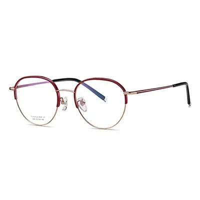 Ralferty Unisex Full Rim Round Titanium Eyeglasses D2039t