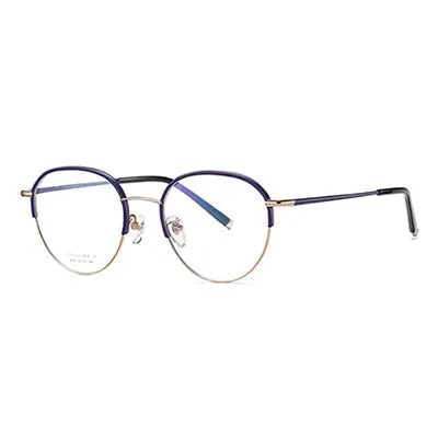 Ralferty Unisex Full Rim Round Titanium Eyeglasses D2039t