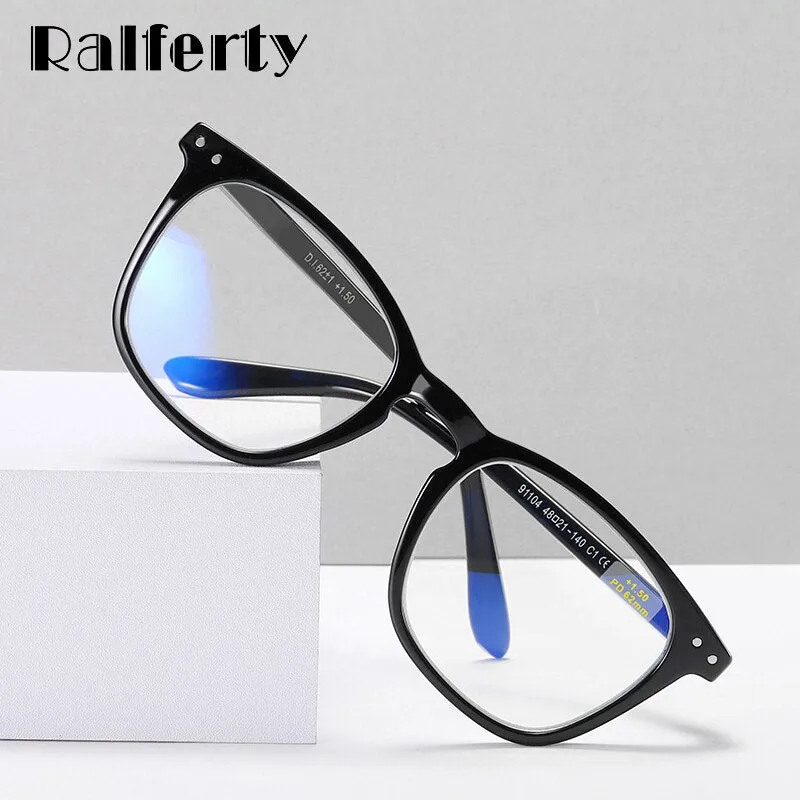 Ralferty Unisex Full Rim Square Acetate Reading Glasses F91104