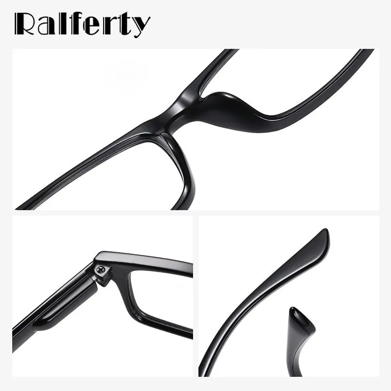 Ralferty Unisex Small Rectangle Reading Glasses Acetate D6101