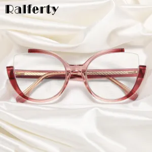 Ralferty Women' Full Rim Square Cat Eye Tr 90 Acetate Eyeglasses F82024