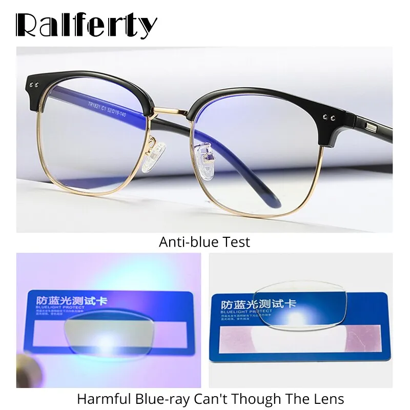 Ralferty Women's Eyeglasses Anti Blue Light Ultra-light TR90 D1821