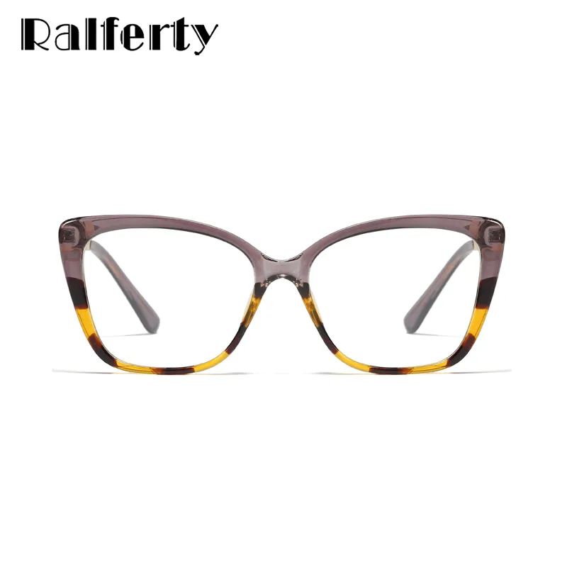 Ralferty Women's Eyeglasses TR90 Cat Eye Anti Blue Light F92313-1