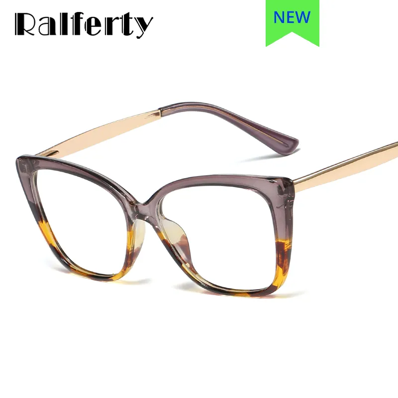 Ralferty Women's Eyeglasses TR90 Cat Eye Anti Blue Light F92313-1