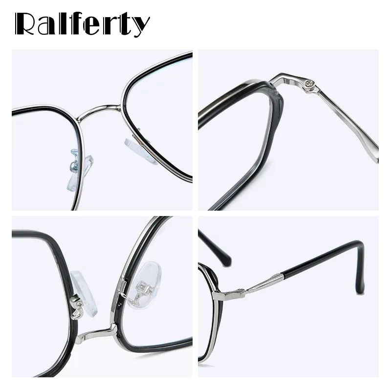 Ralferty Women's Full Rim Big Square Tr 90 Eyeglasses D16024