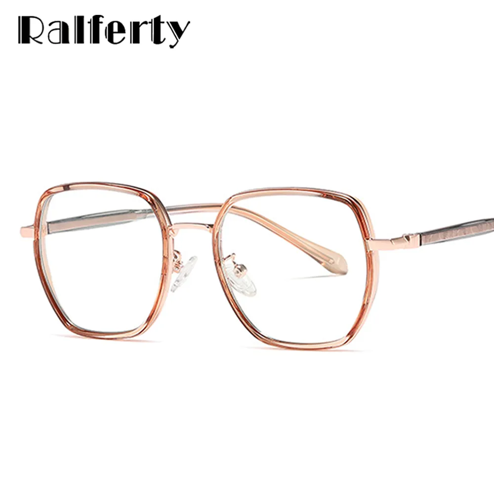 Ralferty Women's Full Rim Irregular Square Alloy Acetate Eyeglasses Dj802