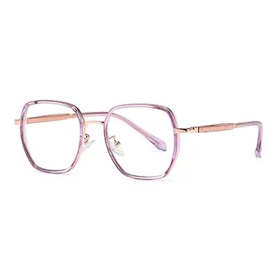 Ralferty Women's Full Rim Irregular Square Alloy Acetate Eyeglasses Dj802