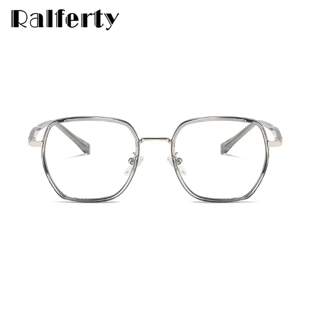 Ralferty Women's Full Rim Irregular Square Alloy Acetate Eyeglasses Dj802