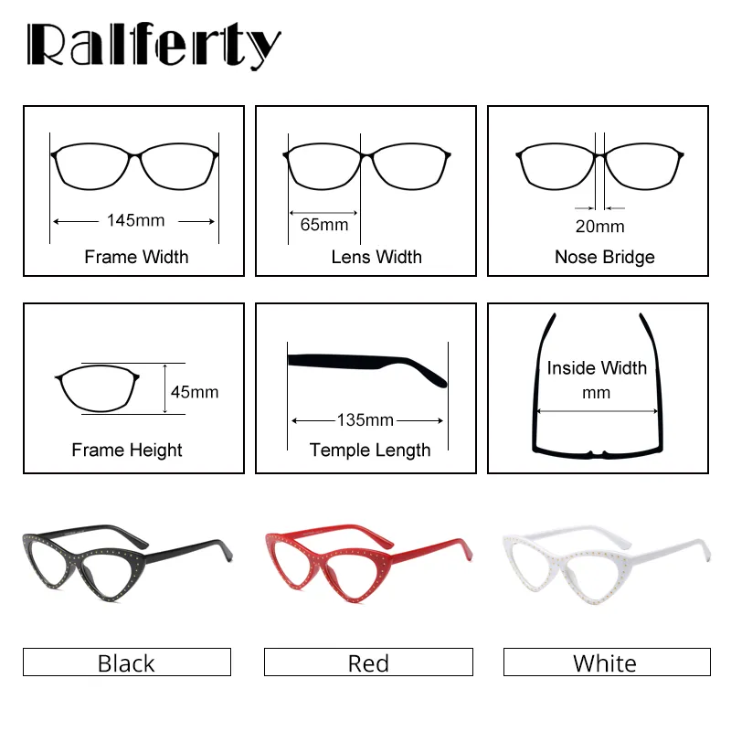 Ralferty Women's Full Rim Oval Cat Eye Acetate Eyeglasses F95130