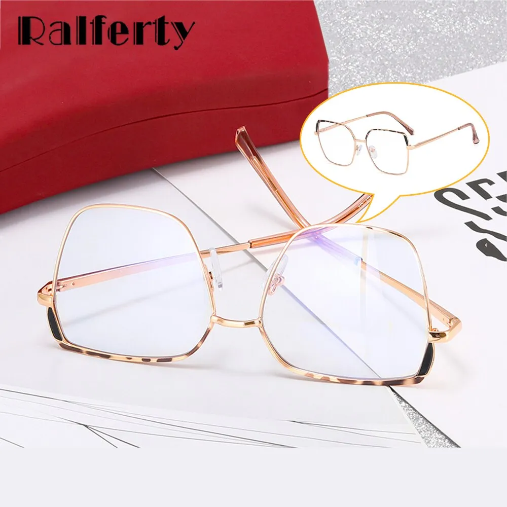 Ralferty Women's Full Rim Polygon Tr 90 Alloy Eyeglasses F96023