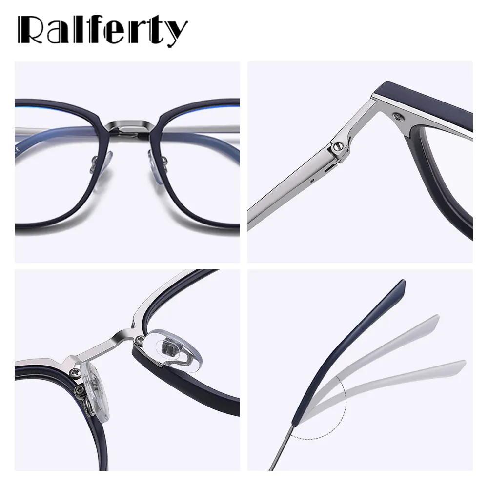 Ralferty Women's Full Rim Square Acetate Alloy Eyeglasses F95959