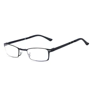 Ralfterty Unisex Full Rim Small Square Alloy Folding Hyperopic Folding Reading Glasses D827