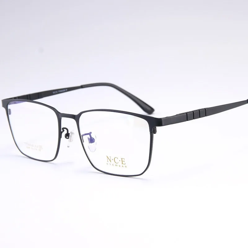 Reven Jate Men's Full Rim Square Titanium Eyeglasses 5008