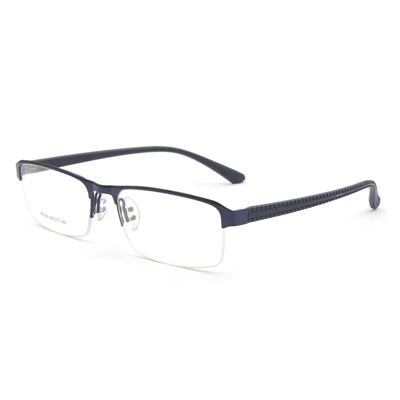 Reven Jate Men's Semi Rim Square Alloy Eyeglasses P9165