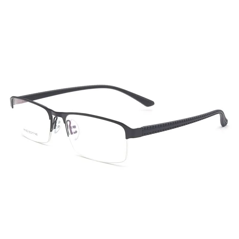 Reven Jate Men's Semi Rim Square Alloy Eyeglasses P9165