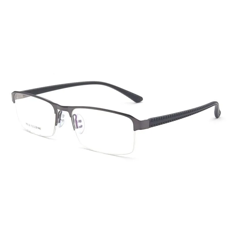 Reven Jate Men's Semi Rim Square Alloy Eyeglasses P9165