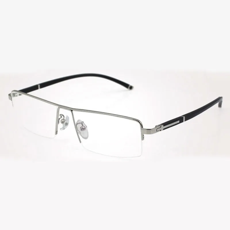 Reven Jate Men's Semi Rim Square Alloy Eyeglasses