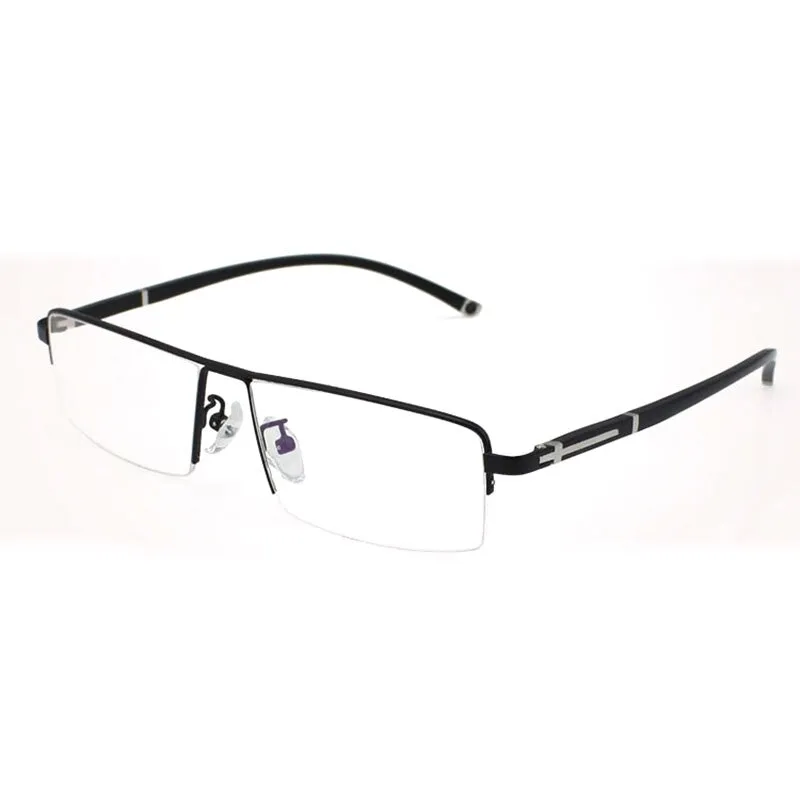 Reven Jate Men's Semi Rim Square Alloy Eyeglasses