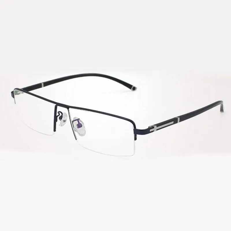 Reven Jate Men's Semi Rim Square Alloy Eyeglasses