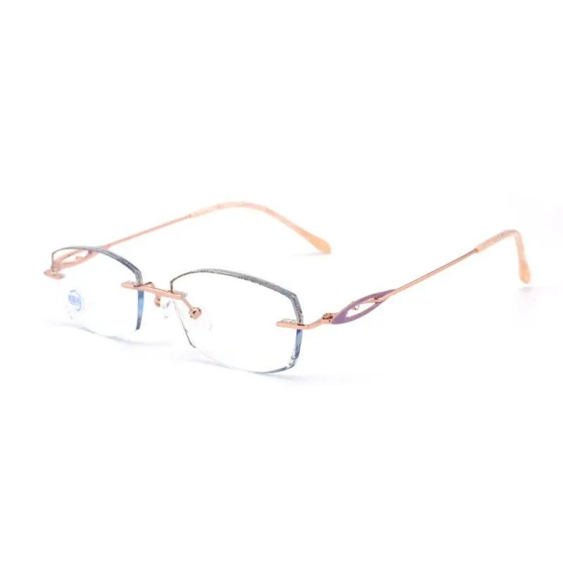 Reven Jate Titanium Women's Eyeglasses Rimless Square 1806