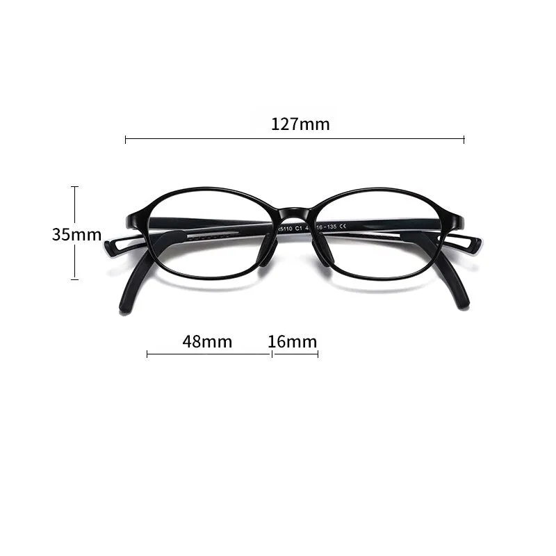 Reven Jate Unisex Children's Full Rim Oval Tr 90 Silicone Eyeglasses 5110