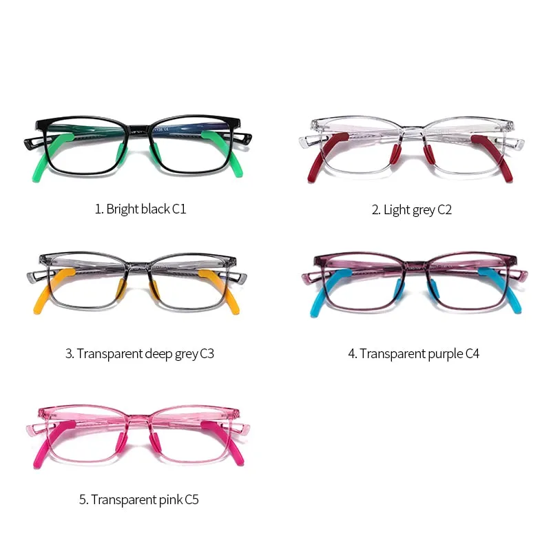 Reven Jate Unisex Children's Full Rim Square Tr 90 Silicone Eyeglasses 5109