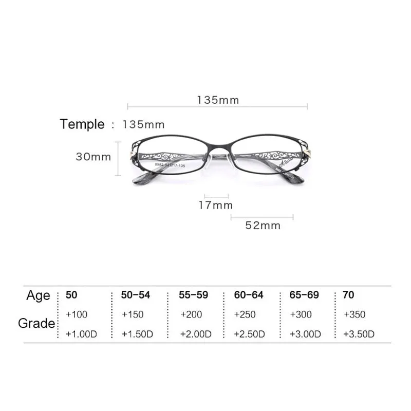 Reven Jate Unisex Full Rim Rectangle Alloy Reading Glasses 8982