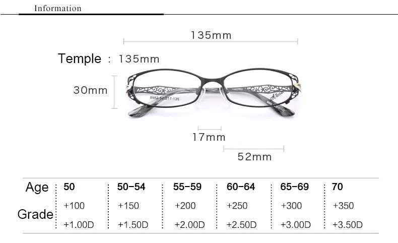 Reven Jate Unisex Full Rim Rectangle Alloy Reading Glasses 8982