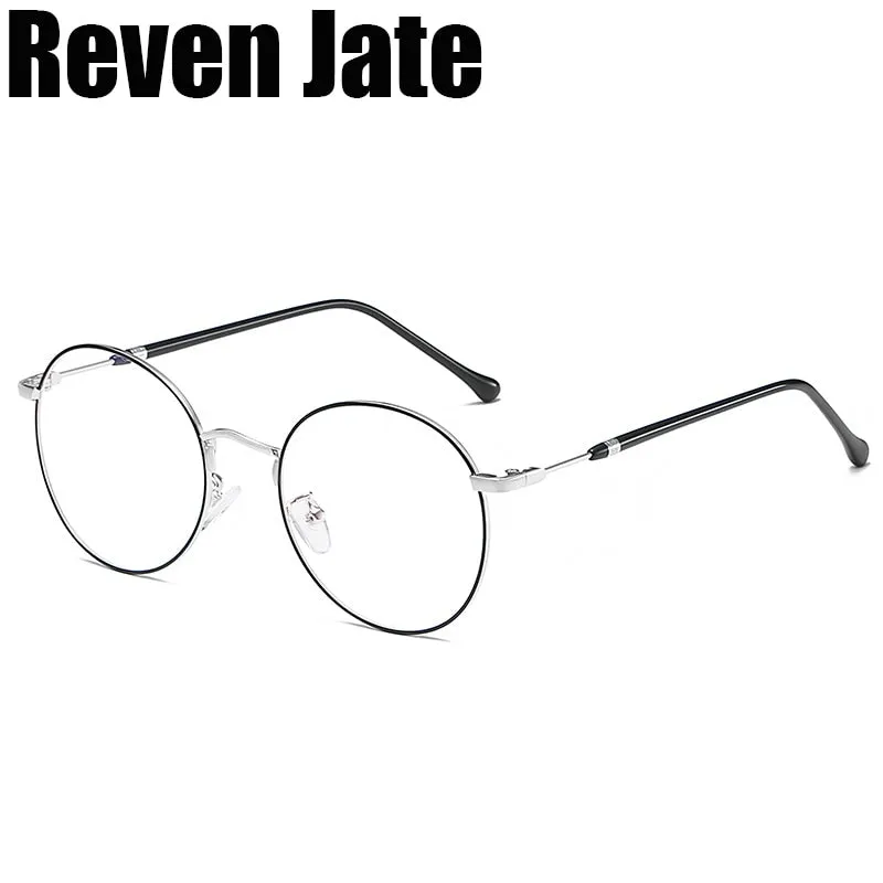 Reven Jate Unisex Full Rim Round Alloy Eyeglasses 1912