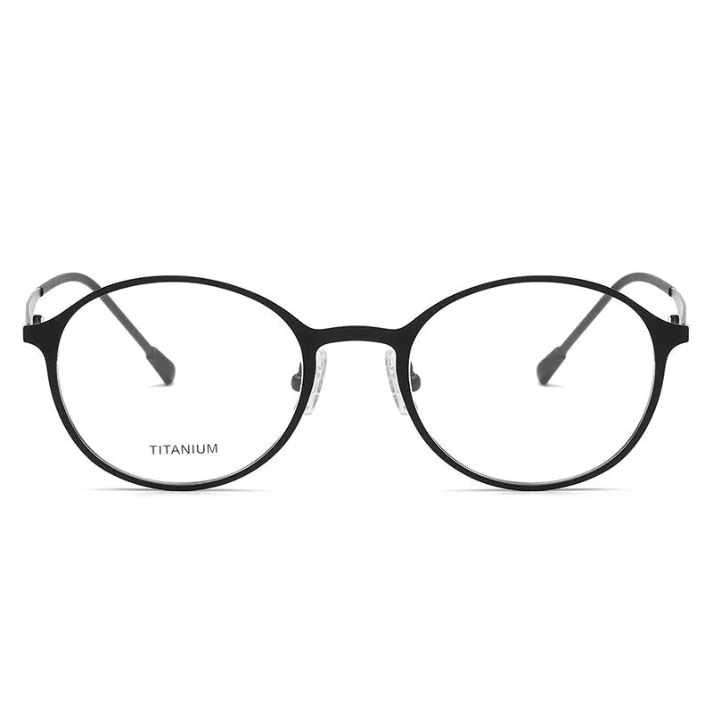 Reven Jate Unisex Full Rim Round Titanium Eyeglasses P8821