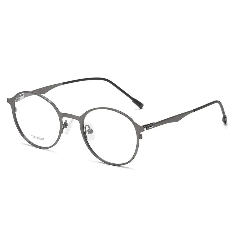 Reven Jate Unisex Full Rim Round Titanium Eyeglasses P8821