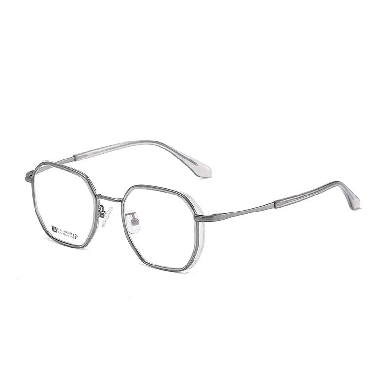 Reven Jate Unisex Full Rim Square Titanium Eyeglasses 6074